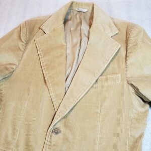 Vintage Zeelander 44-R Western Mens Tan Corduroy Sports Coat Jacket Blazer Japan